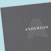 Donkergrijs Retro Moderne Monogrammed Naam Tissuepapier