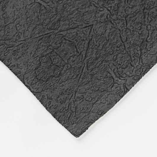 Donkergrijs & rood  leder fleece deken (Hoek)