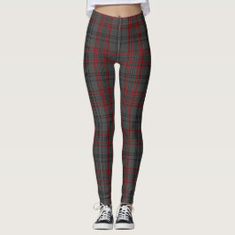 Donkergrijs Rood Zwart Tartan Plaid Leggings