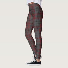 Donkergrijs Rood Zwart Tartan Plaid Leggings