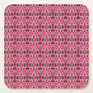 Donkergrijs Roze Blauw Funky Fun Deco Verjaardagsf Kartonnen Onderzetters