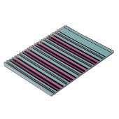 Donkergrijs roze gestreepte patroon notitieboek (Linkerzijde)