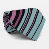 Donkergrijs roze gestreepte patroon stropdas (Opgerold)
