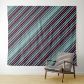 Donkergrijs roze gestreepte patroon wandkleed (In Situ (horizontaal))