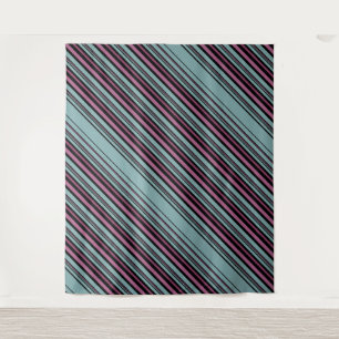 Donkergrijs roze gestreepte patroon wandkleed