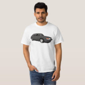 Donkergrijs SAAB 900 Turbo 16 Aero Coupé T-shirt (Voorkant volledig)