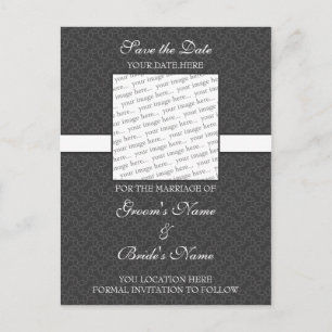 Donkergrijs Save the Date Briefkaart