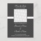 Donkergrijs Save the Date Briefkaart (Voorkant)