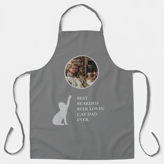 Donkergrijs Schattige beste kat papa ooit aangepas Schort (Voorkant)