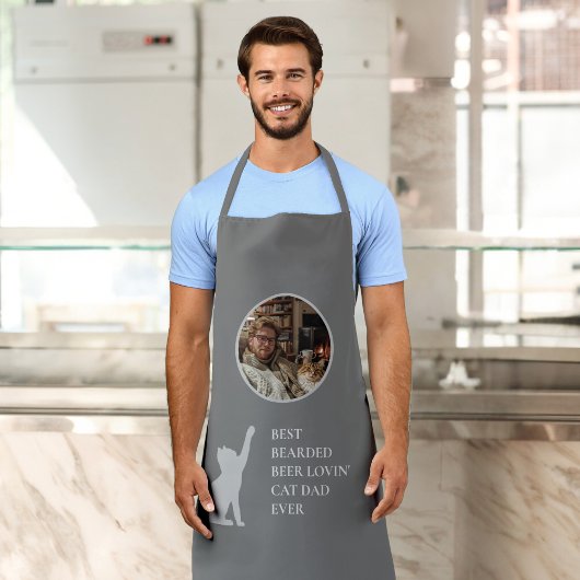 Donkergrijs Schattige beste kat papa ooit aangepas Schort