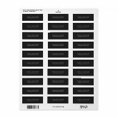 Donkergrijs Schattige Modern Elegant Professional Etiket (Full Sheet)
