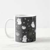Donkergrijs Spooky Ghost Halloween Koffiemok (Links)