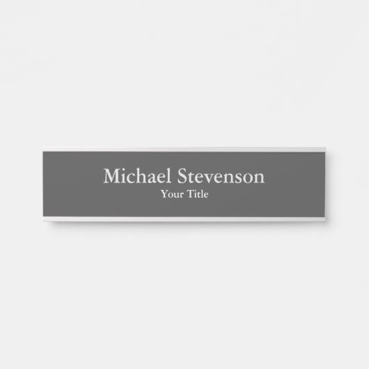 Donkergrijs uniek, modern minimalistisch deurbordje (Voorkant)