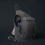 Donkergrijs verloop geometrisch maaspatroon sling bag<br><div class="desc">Grijze gradiënt geometrisch mesh patroon Gedrukte zak. Cool mode accessoire tas voor iedereen. Driehoek geometrisch netwerk met licht aan donker Grijs ombre gradiëntontwerp.</div>