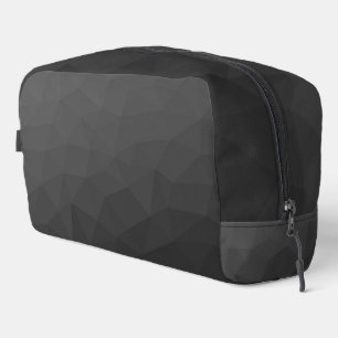 Donkergrijs verloop geometrisch maaspatroon toilettasje