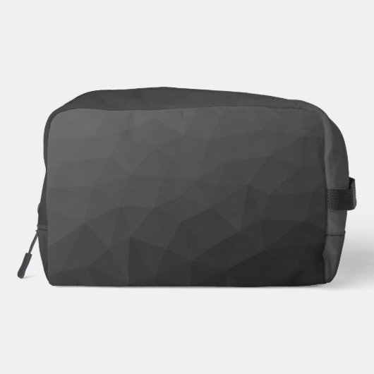 Donkergrijs verloop geometrisch maaspatroon toilettasje (Achterkant)