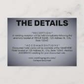 Donkergrijs vignet bruiloft details informatiekaartje (Voorkant)