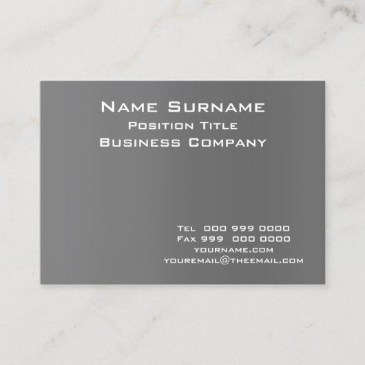 donkergrijs visitekaartje (Voorkant)
