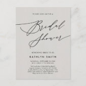 Donkergrijs Vrijgezellenfeest minimalistisch legan Uitnodiging Briefkaart (Voorkant)