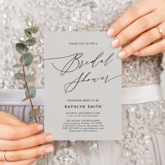 Donkergrijs Vrijgezellenfeest minimalistisch legan Uitnodiging Briefkaart