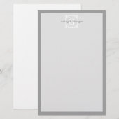 Donkergrijs Wholesalg Lijst 2 Initiaal monogram Briefpapier (Voorkant / Achterkant)