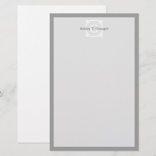 Donkergrijs Wholesalg Lijst 2 Initiaal monogram Briefpapier (Voorkant / Achterkant)