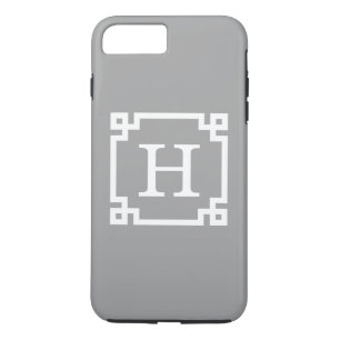 Donkergrijs Wholesalg Lijst 2 Initiaal monogram iPhone 8/7 Plus Hoesje