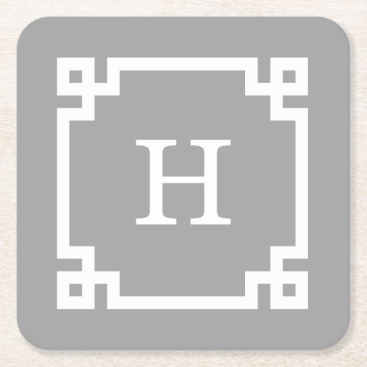 Donkergrijs Wholesalg Lijst 2 Initiaal monogram Kartonnen Onderzetters (Voorkant)