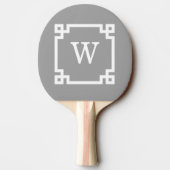 Donkergrijs Wholesalg Lijst 2 Initiaal monogram Tafeltennisbatje (Achterkant)