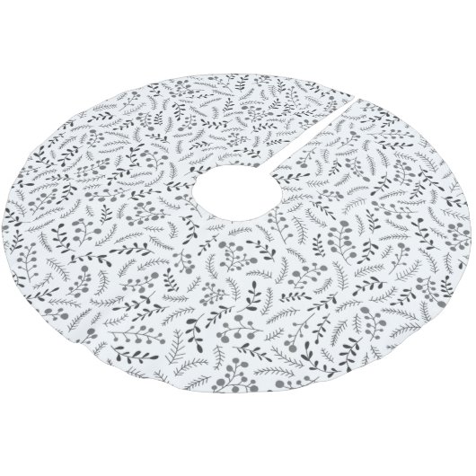 donkergrijs wit bladpatroon kerstboom rok (Gekanteld)