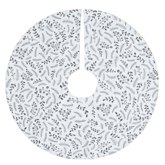 donkergrijs wit bladpatroon kerstboom rok (Voorkant)