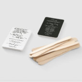 Donkergrijs Wit Bloemen Elegant Trouwprogramma Handwaaier (Niet-gemonteerd)