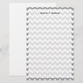 Donkergrijs Wit Chevron Zig-Zag Patroon Briefpapier (Voorkant / Achterkant)
