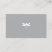 Donkergrijs/wit Dragonfly Logo Designer Visitekaartje (Achterkant)