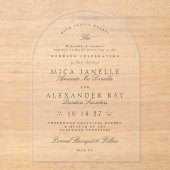 Donkergrijs Wit Elegante Kalligrafie Formele Bruil Acryl Uitnodigingen (Voorkant)