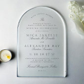 Donkergrijs Wit Elegante Kalligrafie Formele Bruil Acryl Uitnodigingen