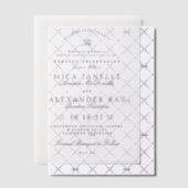 Donkergrijs Wit Elegante Kalligrafie Formele Bruil Vellum Uitnodigingen (Offset (Uitnodiging))