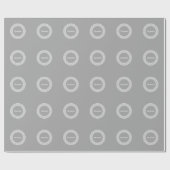 Donkergrijs wit Grieks sleutel Rnd Lijst Initiaal Cadeaupapier (Vlak)