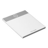 Donkergrijs wit Grieks sleutel Rnd Lijst Initiaal  Notitieblok (Schuin)