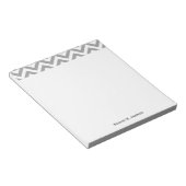 Donkergrijs wit groot Chevron ZigZag patroon Notitieblok (Schuin)