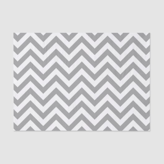 Donkergrijs wit groot Chevron ZigZag patroon Tissuepapier (Voorkant)