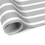 Donkergrijs Wit Horizontaal Gestreept Cadeaupapier<br><div class="desc">Donkergrijs en wit horizontaal gestreept inpakpapier</div>