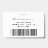 Donkergrijs & Wit Persbadge Badge (Achterkant)