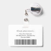 Donkergrijs & Wit Persbadge Badge (Achterkant met uittrekbare clip)