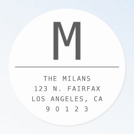 Donkergrijs & wit retouradres ronde sticker