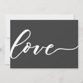 Donkergrijs & Wit Script Liefde & Dank, Foto Bedankkaart (Achterkant)