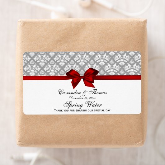 Donkergrijs wit waslabel met rode bol etiket (Insitu)