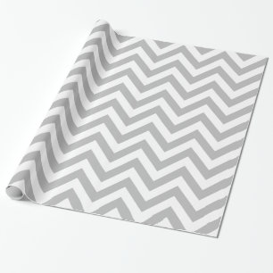 Donkergrijs wit XL Chevron ZigZag Pattern Cadeaupapier