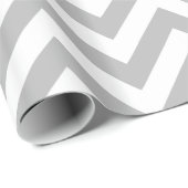 Donkergrijs wit XL Chevron ZigZag Pattern Cadeaupapier (Rol Hoek)