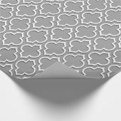 Donkergrijs wit XL Marokkaans Quatrefoil #7DS Cadeaupapier (Hoek)